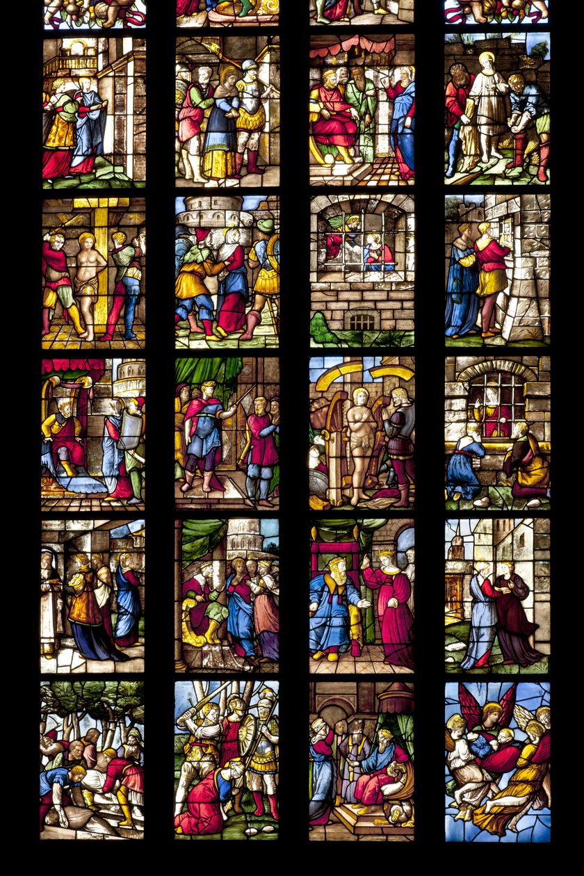 Historias de Santa Catalina de Alejandría (vidriera) (detalle) de Italian School