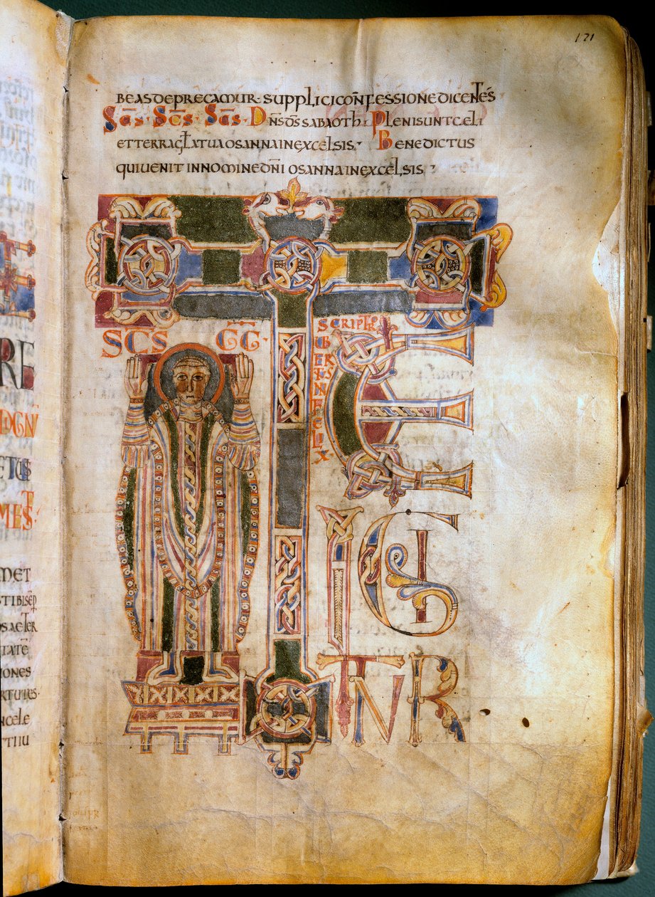 Te igitur Página de un Misal y Sacramental Representativo. Hecho en el siglo XI en el monasterio de Sant
