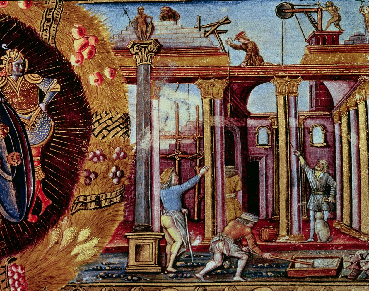 El arte de construir, de un manuscrito sobre arquitectura, veneciano de Italian School