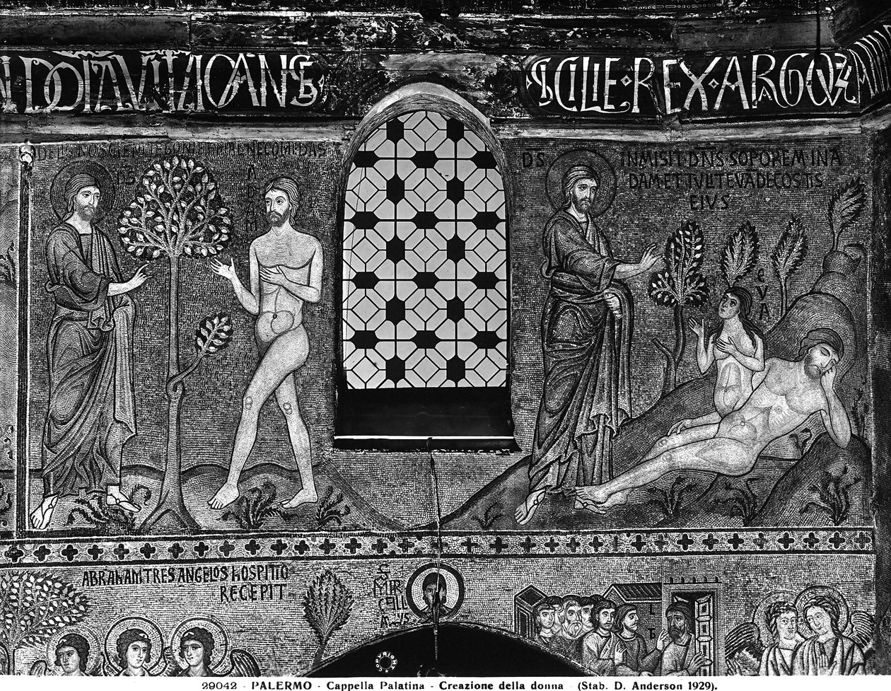 La Creación del hombre y la mujer de Italian School