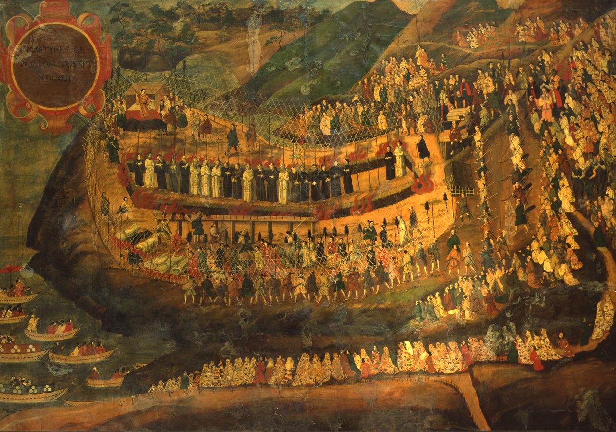 El gran martirio de los cincuenta y dos mártires de Nagasaki (1622) de Italian School