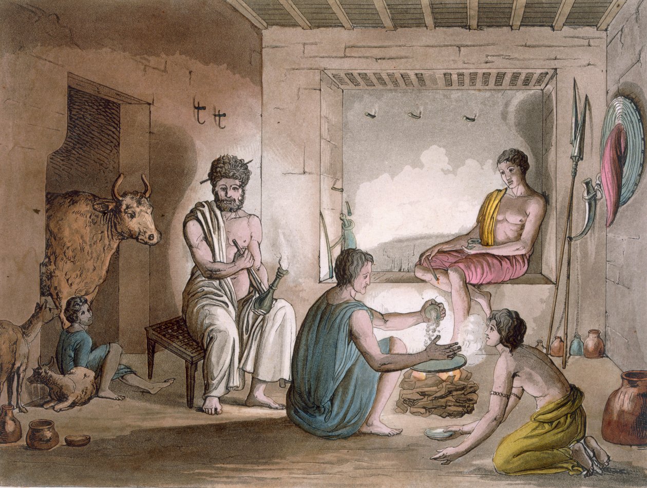 La tribu Hazorta de Abisinia que vive en casas excavadas en la roca, c.1820s-30s de Italian School