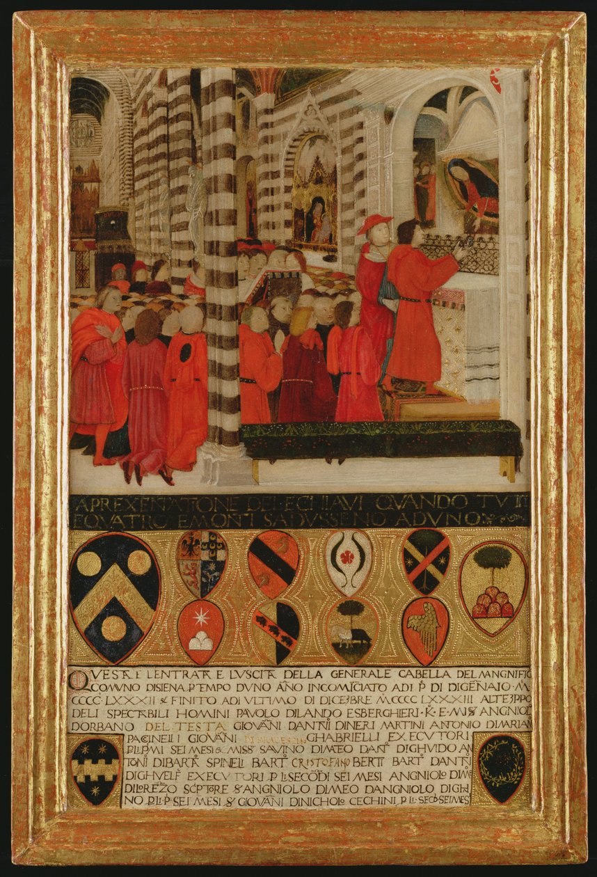Las llaves de Siena entregadas a la Virgen de Italian School