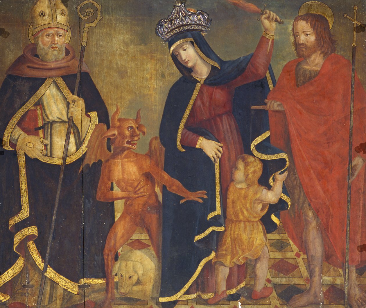 La Virgen del Socorro con los Santos (temple sobre tabla) de Italian School