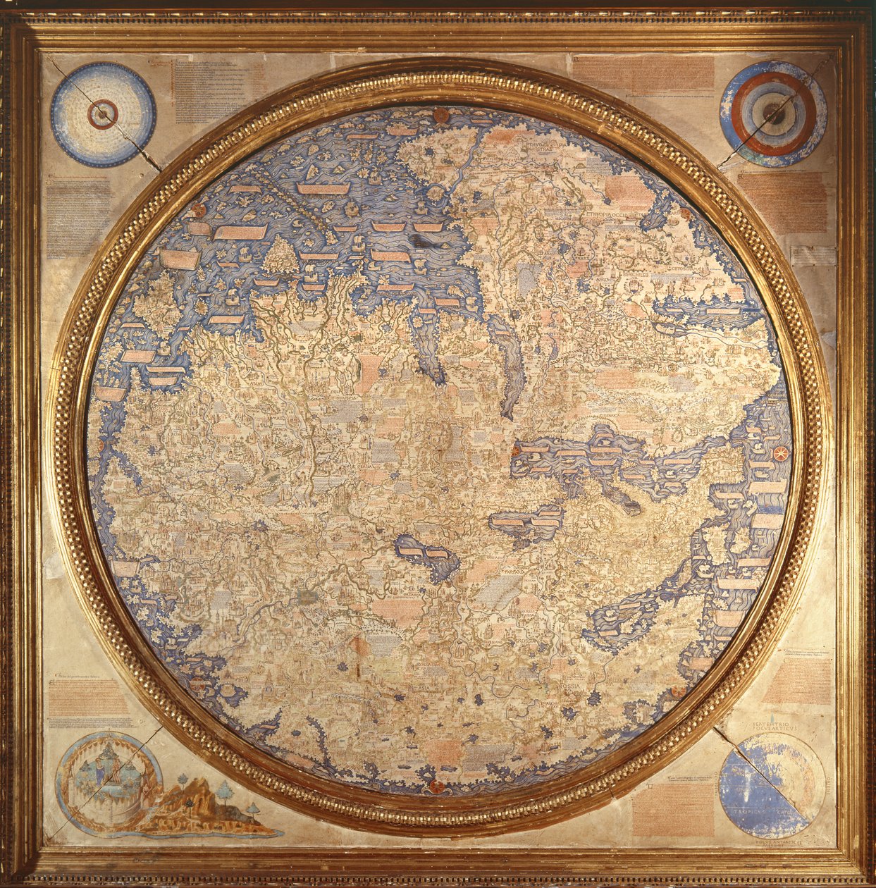 El Mappa Mundi de Fra Mauro, monje camaldulense del monasterio de San Michele en Murano de Italian School