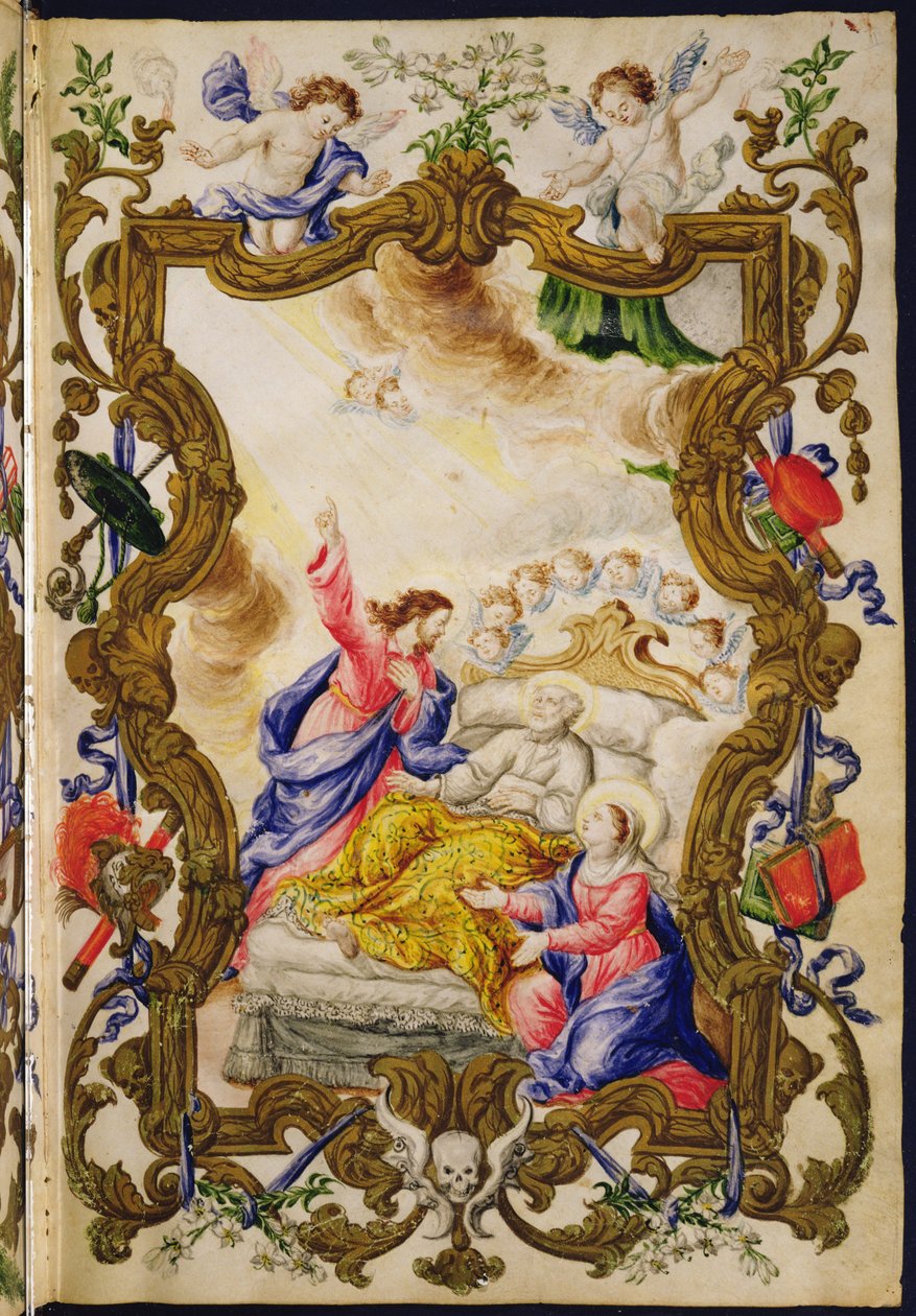 La buena muerte del cristiano, de una Mariegola de la cofradía laica de la Buona Morte, c.1712-14 de Italian School