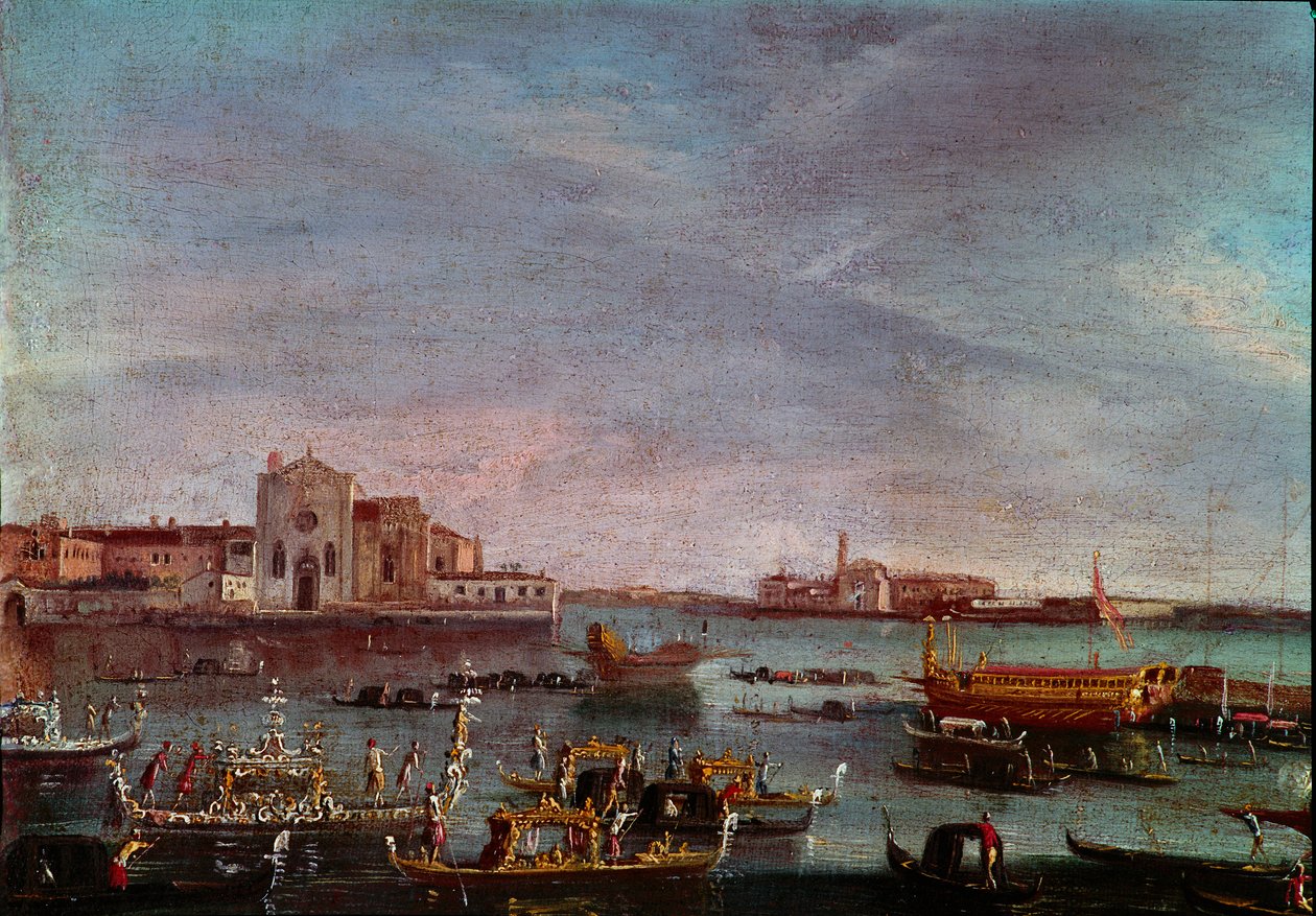 La regata en el Gran Canal de Venecia de Italian School