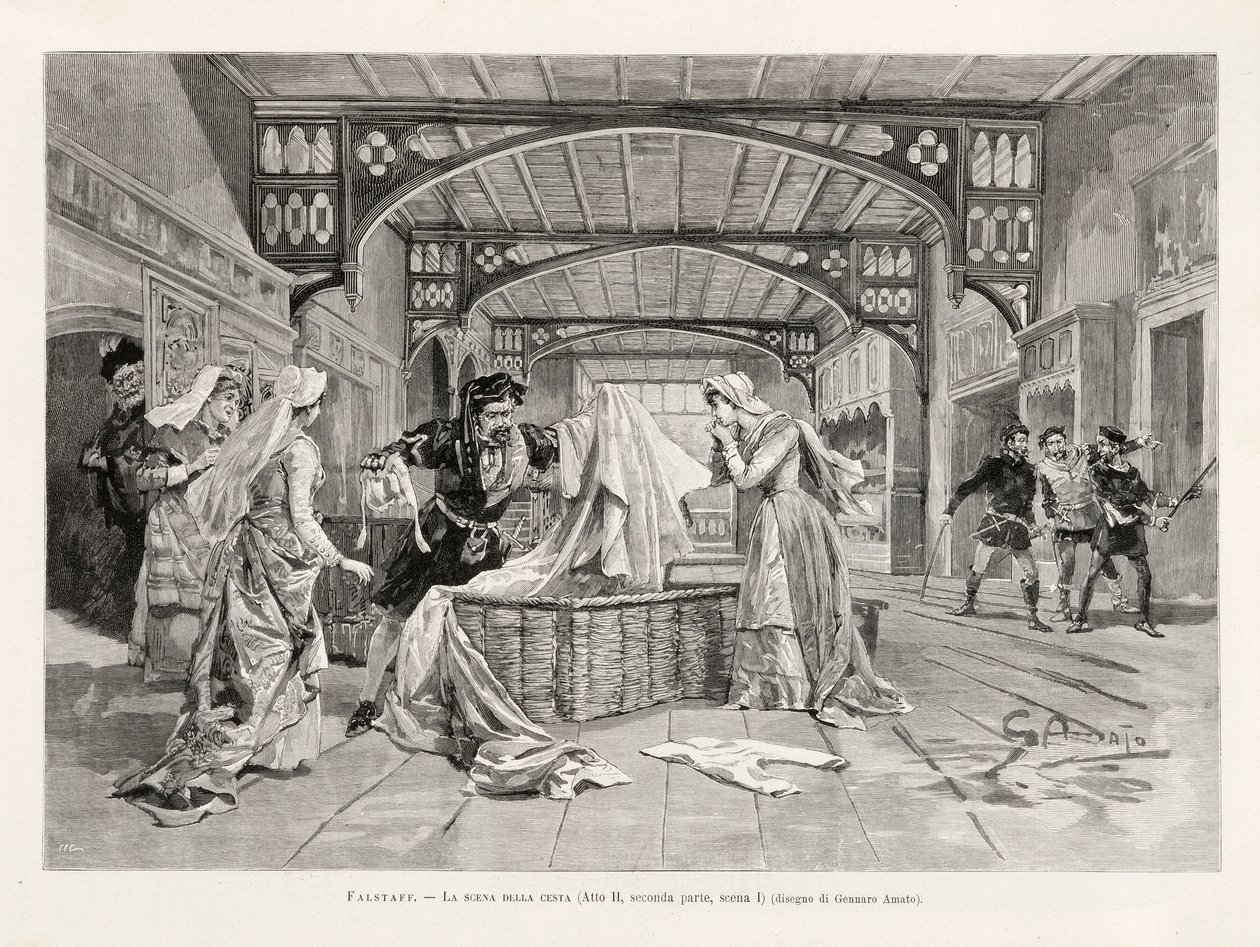 La escena de la cesta (Acto II, Parte Dos, Escena I) de la ópera Falstaff de Giuseppe Verdi, de L