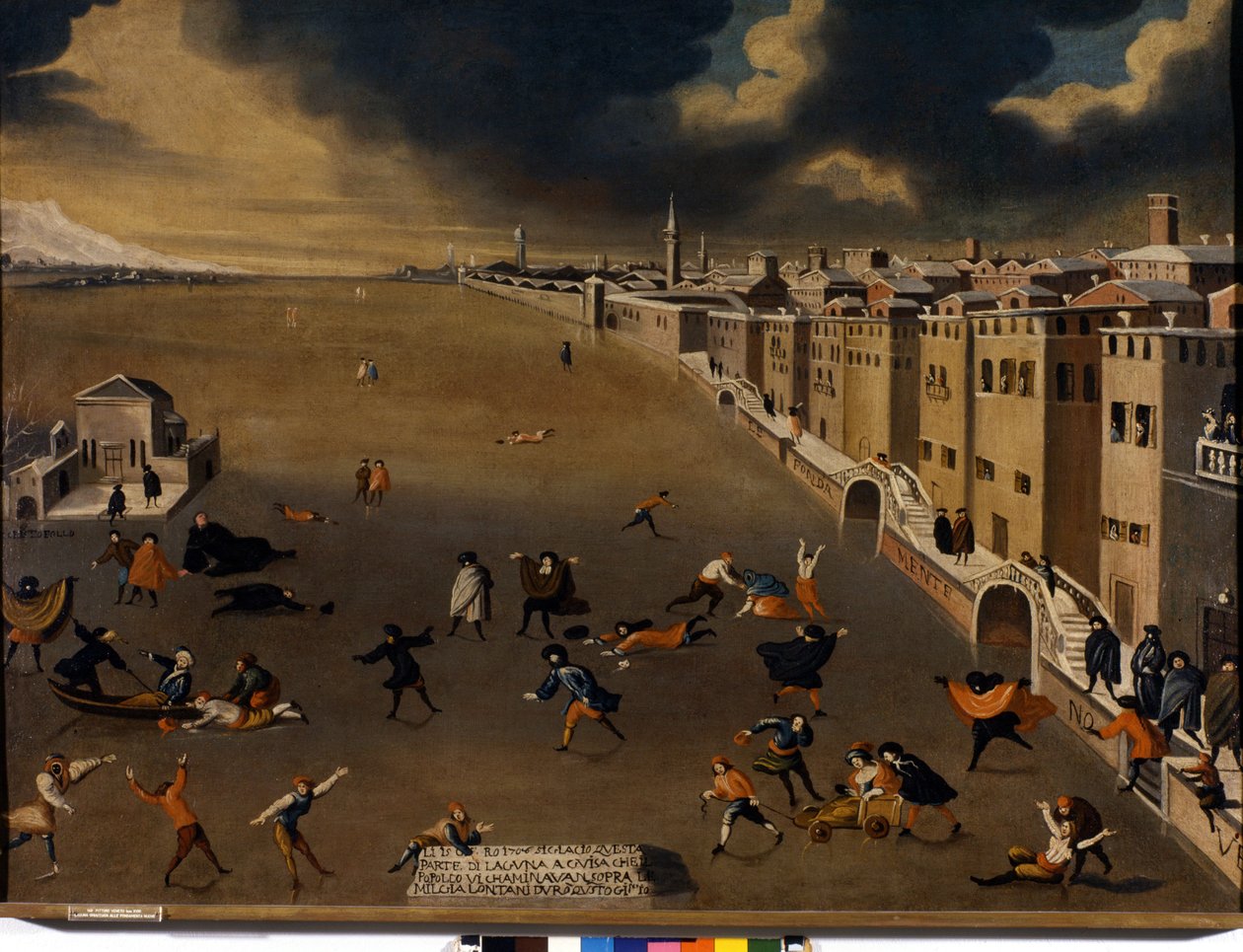 Venecia. La laguna congelada en el barrio de Fondamenta Nuove en el siglo XVIII. Venecia, Pinacoteca Querini - Stampalia de Italian School