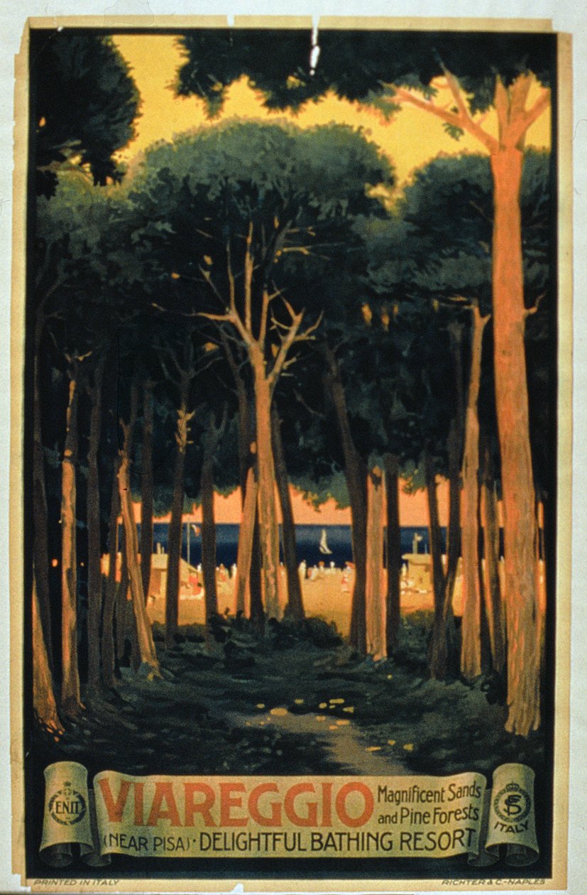 Viareggio", publicado por Richter y Cía., Pisa, Italia (litografía en color) de Italian School