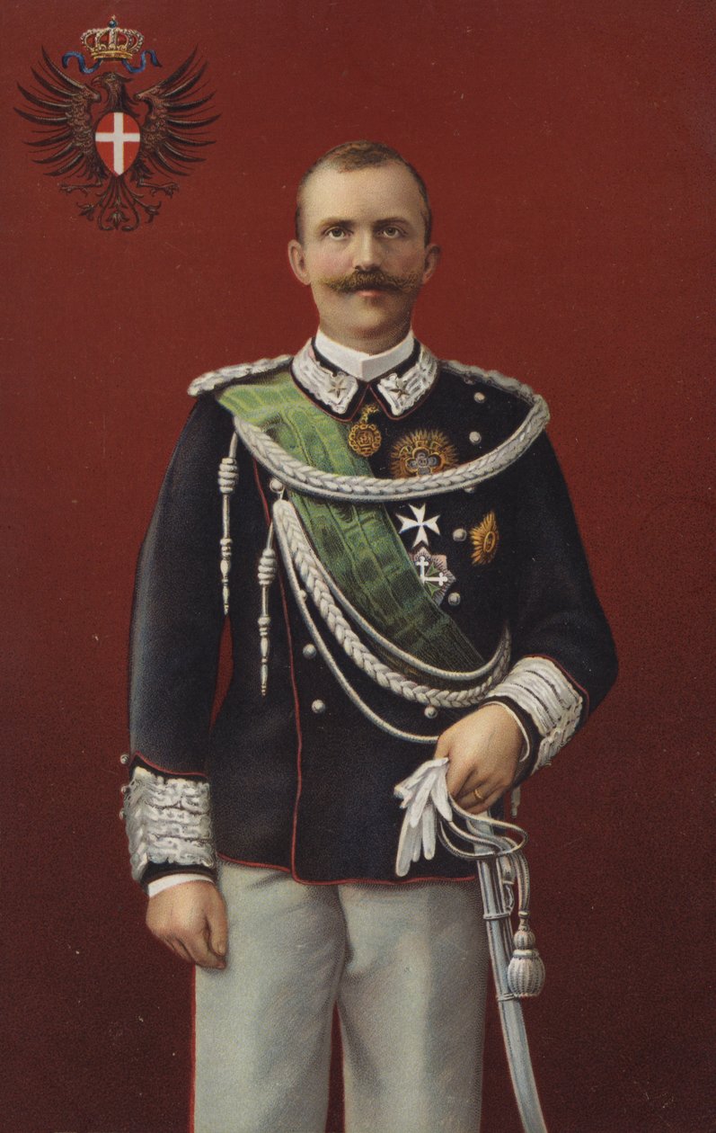 Víctor Manuel III, Rey de Italia (cromolito) de Italian School