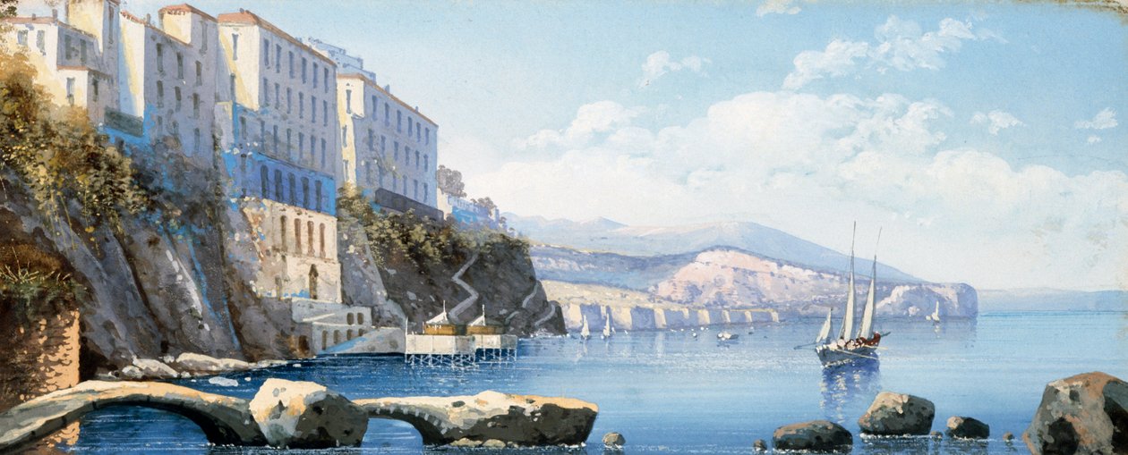 Vista de Sorrento de Italian School