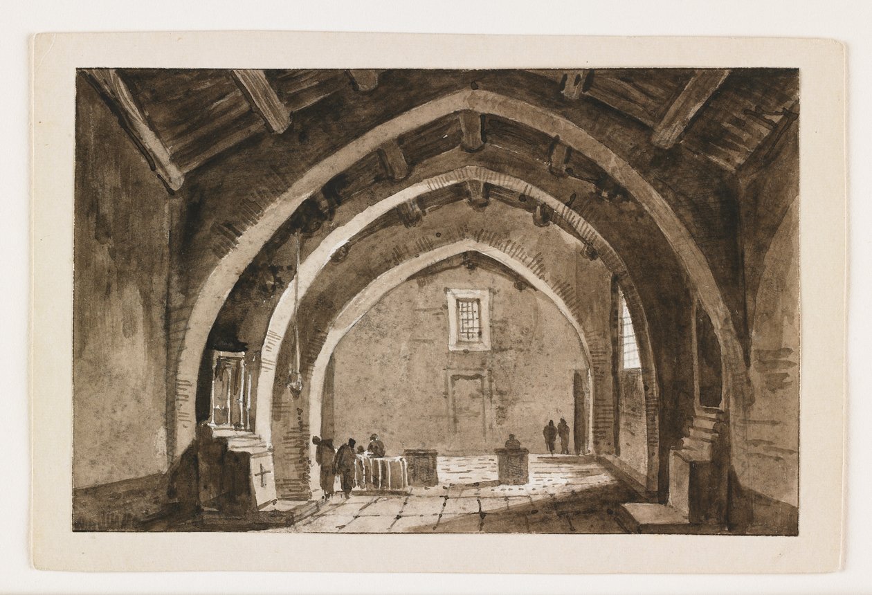 Vista del interior de una iglesia de Italian School