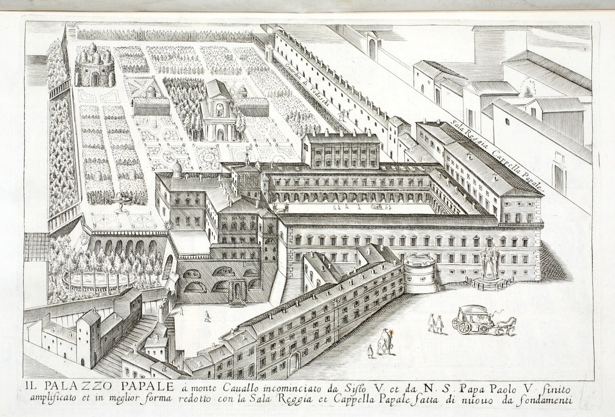 Vista del Palacio Papal en Monte Cavallo de Italian School
