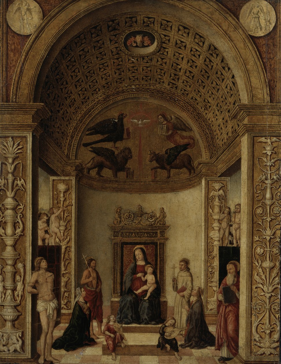 Virgen y Niño en el trono, c.1500-20 de Italian School