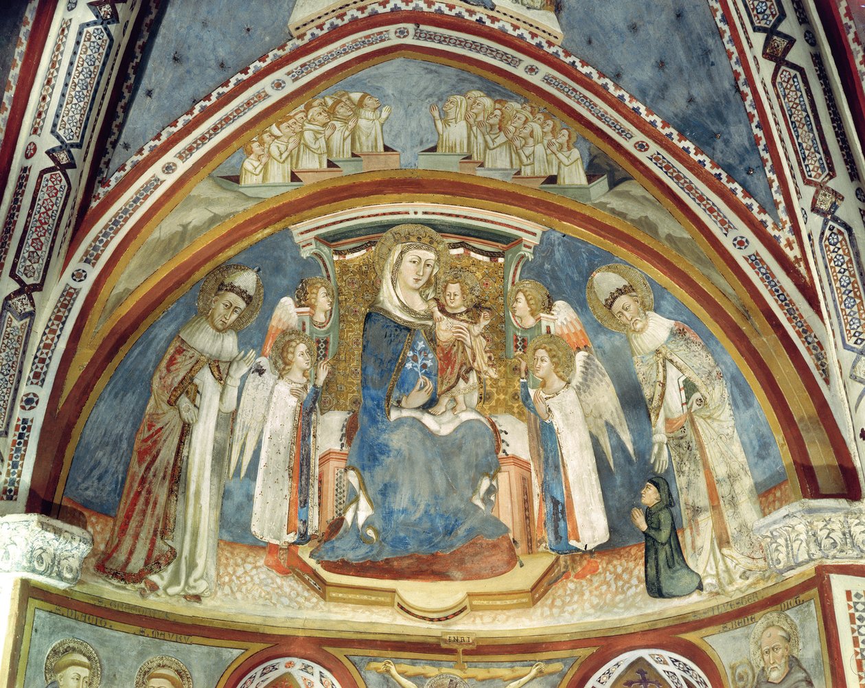 Virgen y Niño rodeados de Santos en el ábside de la Capilla de Nuestra Señora de Italian School