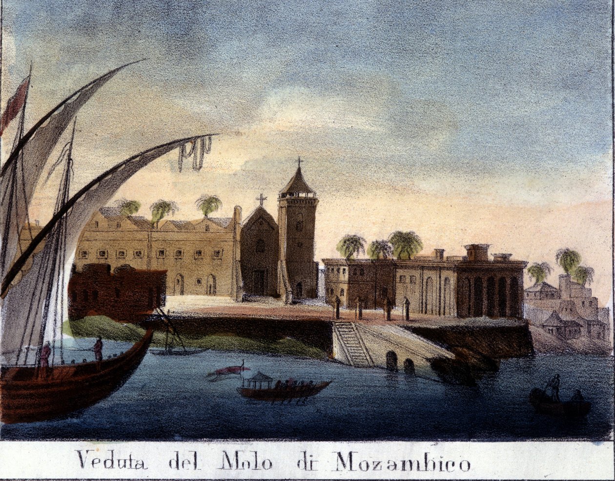 Muelle en Mozambique, antigua provincia portuguesa de Italian School