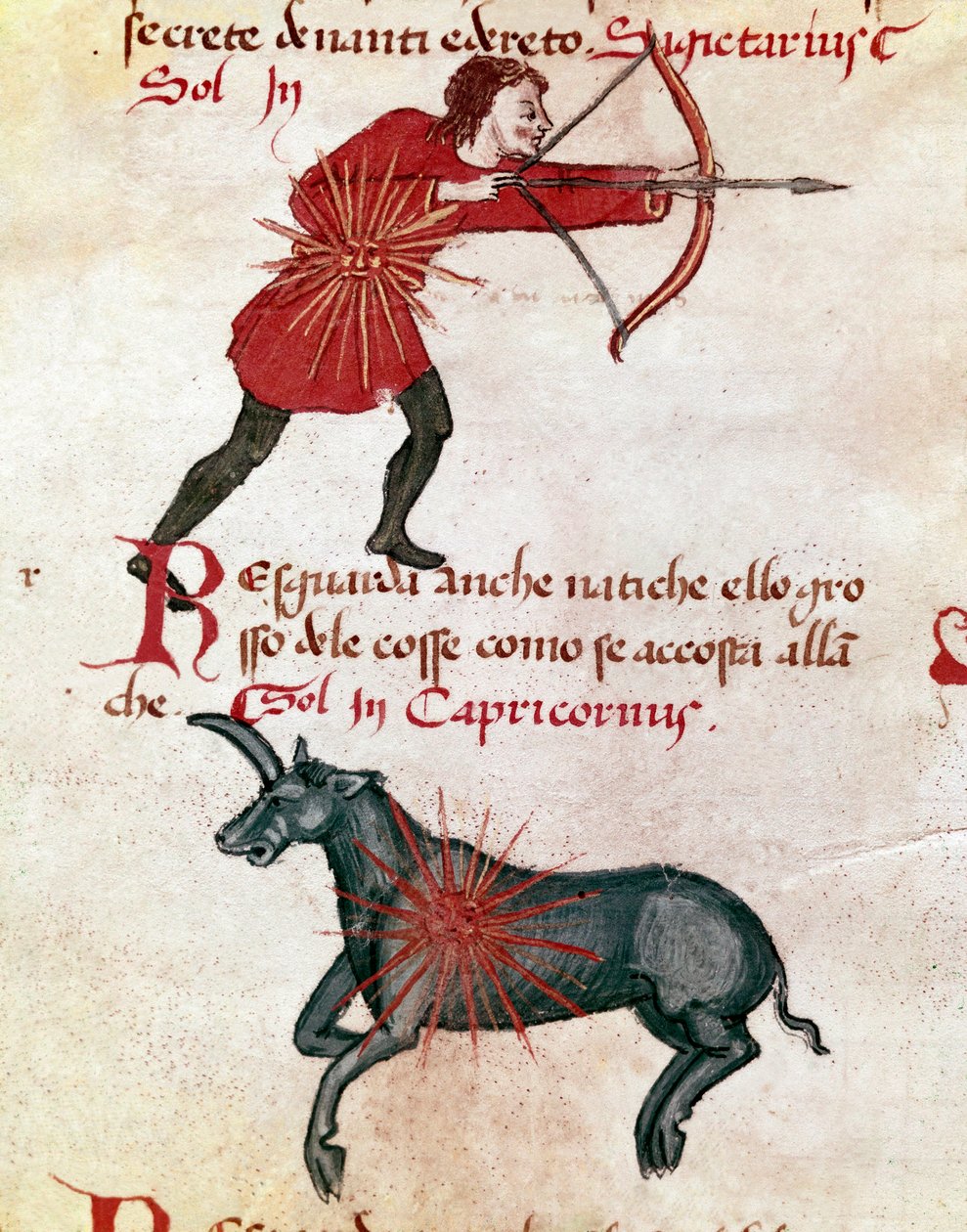 Signos del zodiaco: Sagitario y Capricornio. (miniatura) de Italian School
