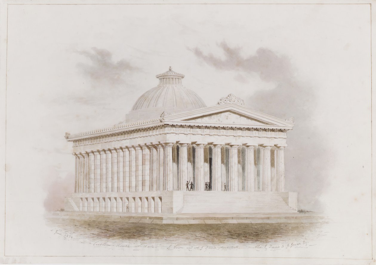 Casa de Aduanas de EE.UU., Nueva York perspectiva, 1834 de Ithiel Town