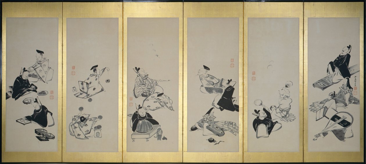 Los treinta y seis poetas inmortales, 1798 de Ito Jakuchu