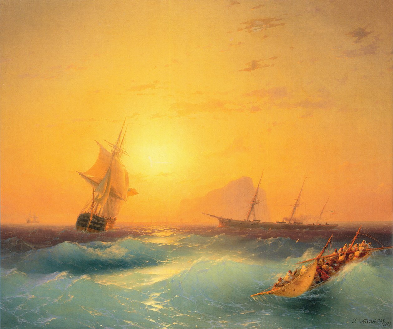 Barcos americanos frente al Peñón de Gibraltar de Ivan Konstantinovich Aivazovsky