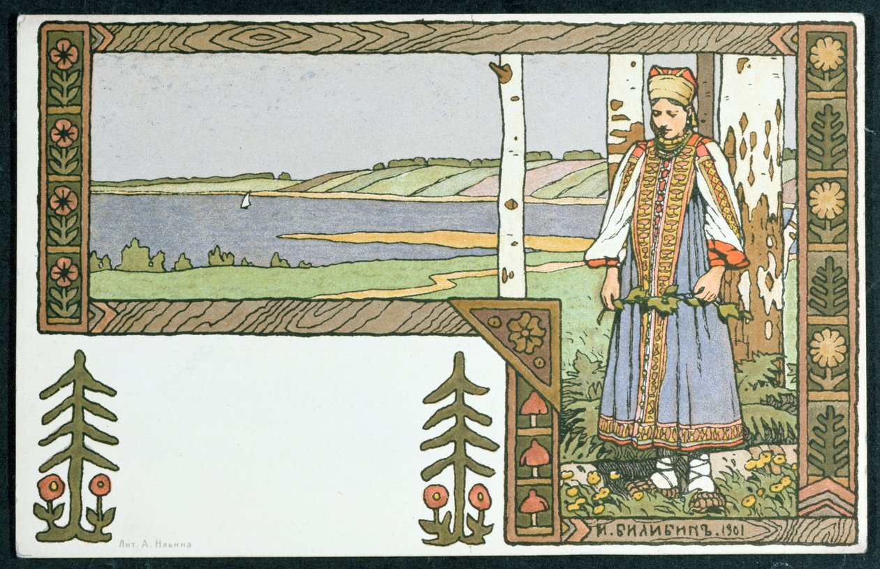 La joven y el abedul, 1901 de Ivan Yakovlevich Bilibin