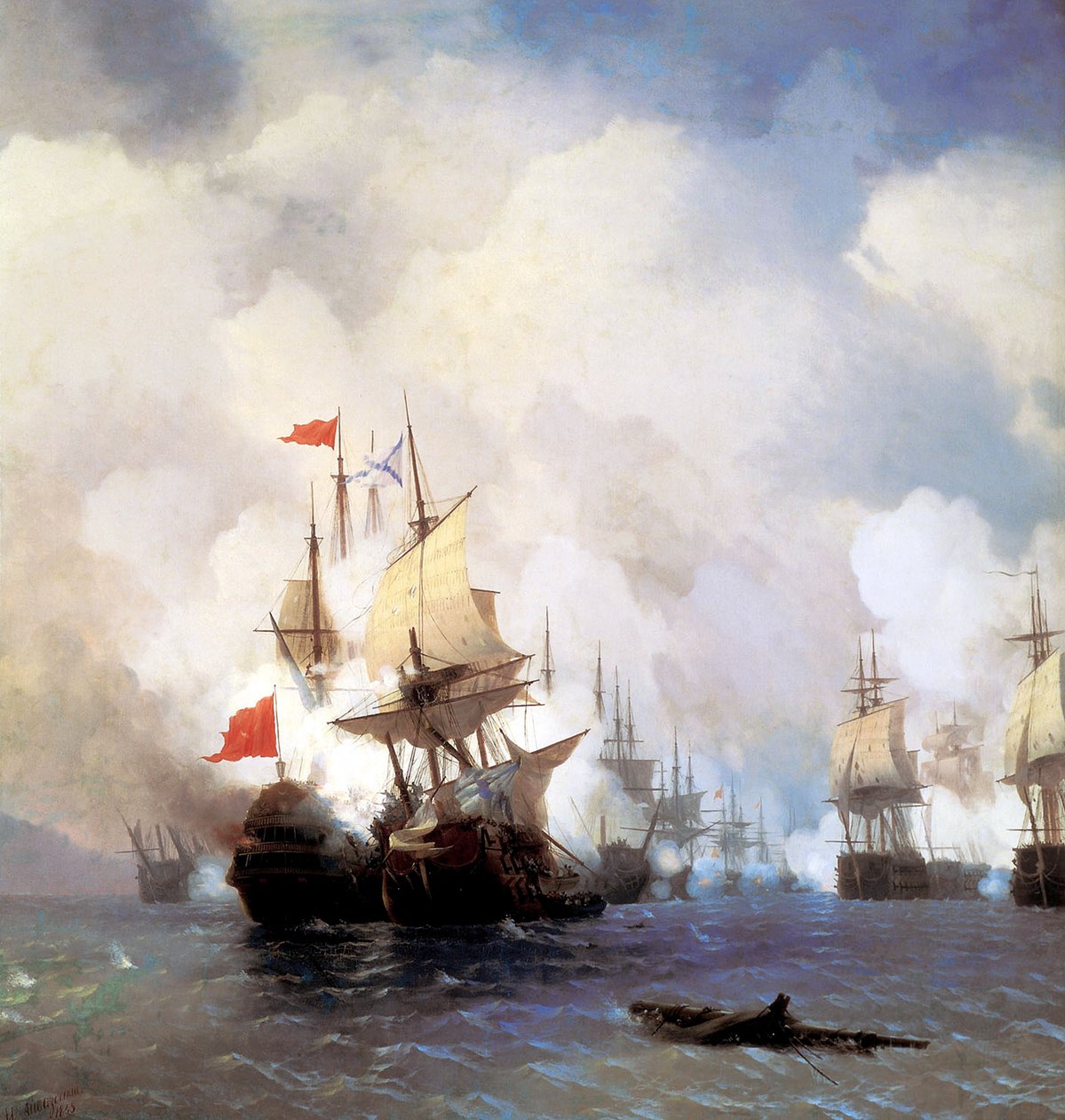Batalla en el Canal de Chios, 1848 de Ivan Konstantinovich Aivazovsky