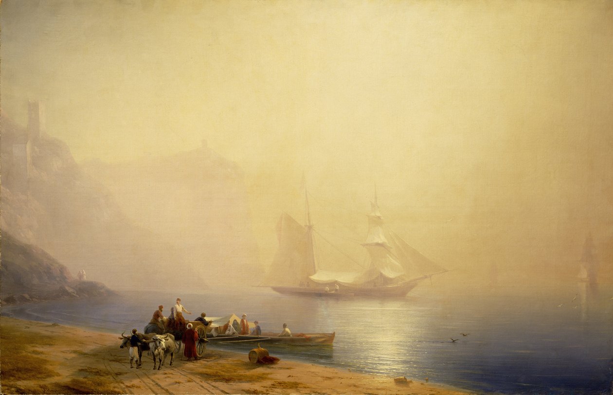 Mañana en la orilla del mar, Sudak, 1856 de Ivan Konstantinovich Aivazovsky