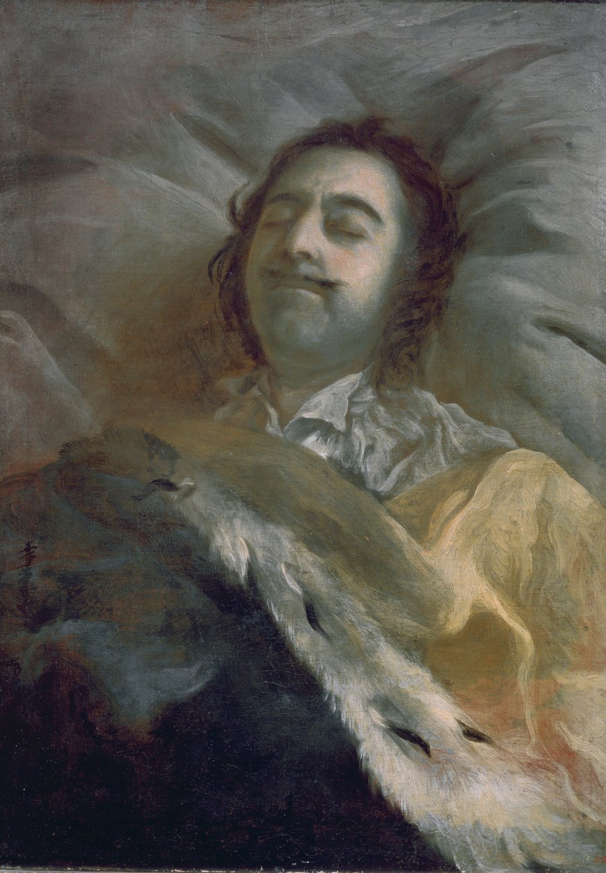 Pedro I (1672-1725) el Grande en su lecho de muerte, 1725 de Ivan Nikitich Nikitin