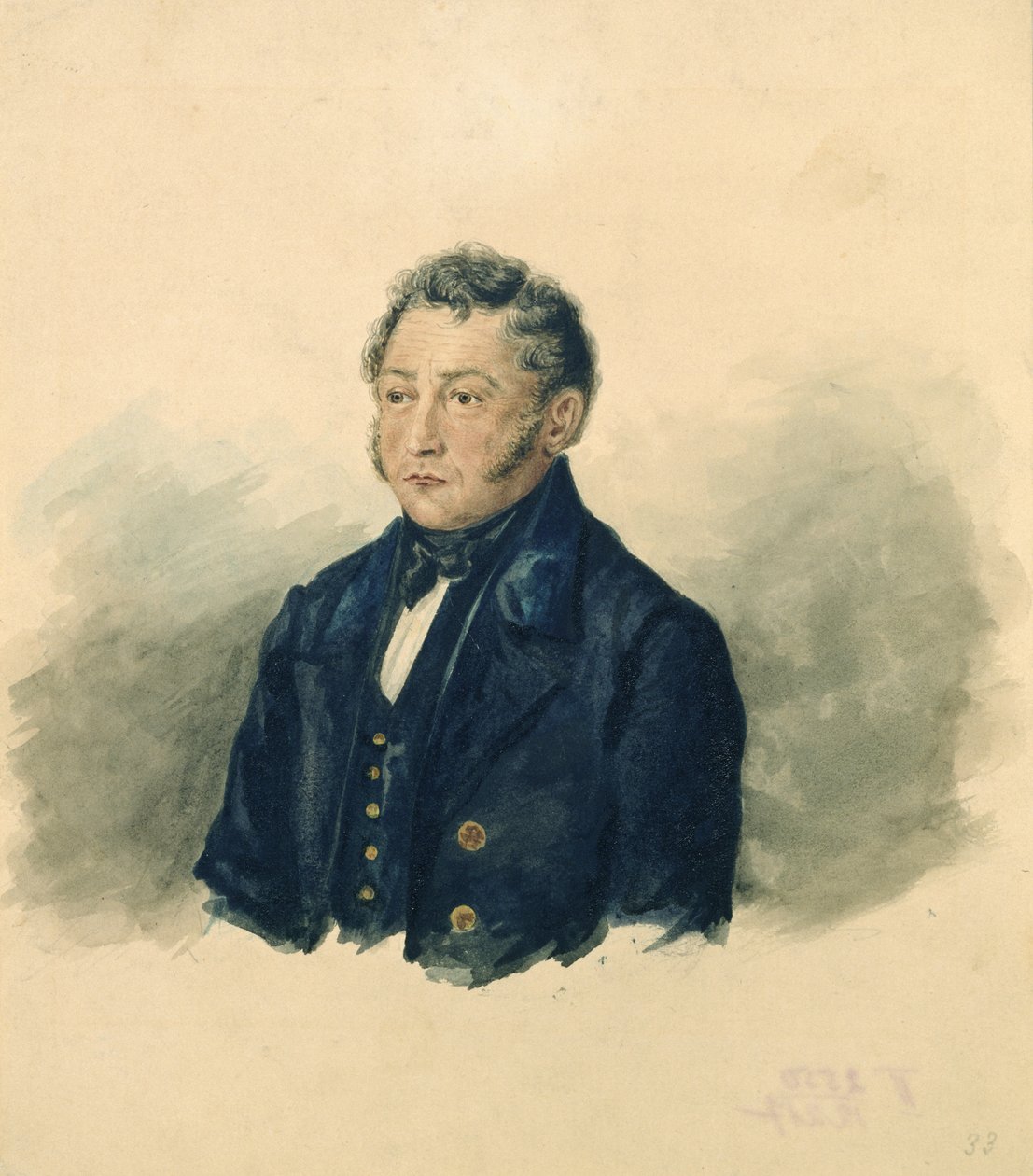 Retrato de Faddey Venediktovich Bulgarin, c.1840 de Ivan Nikolayevich Terebenev