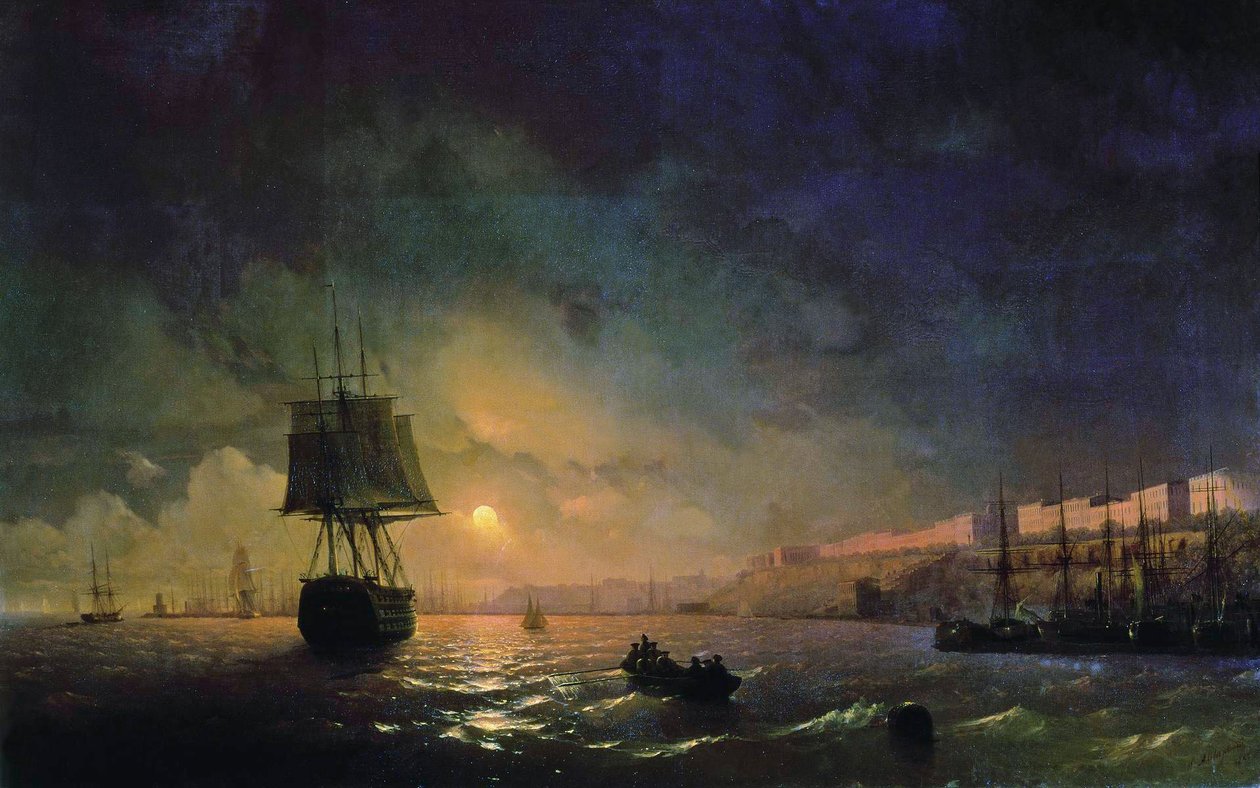 Ruso: "Vista de Odessa a la luz de la luna" Odessa a la luz de la luna de Ivan Aivazovsky