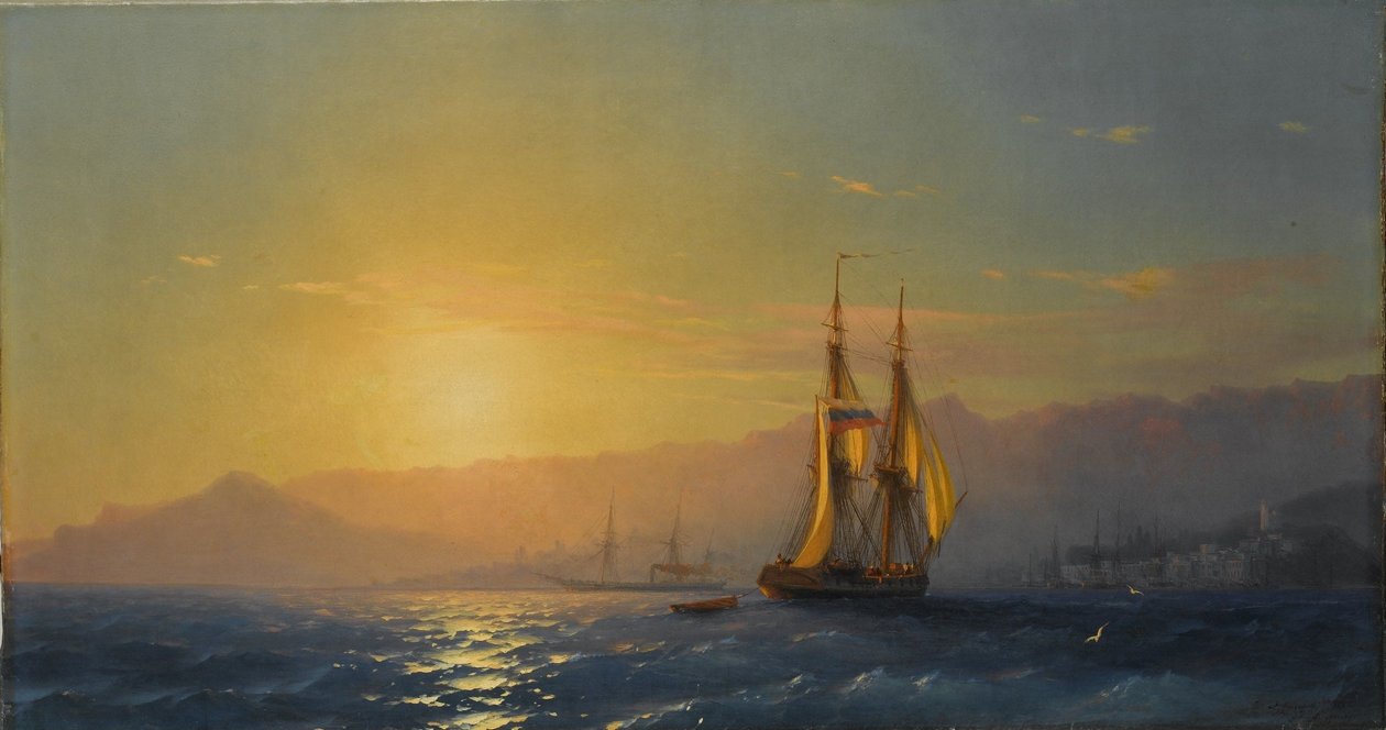 Ruso: "Atardecer en el mar" Atardecer en el mar de Ivan Aivazovsky