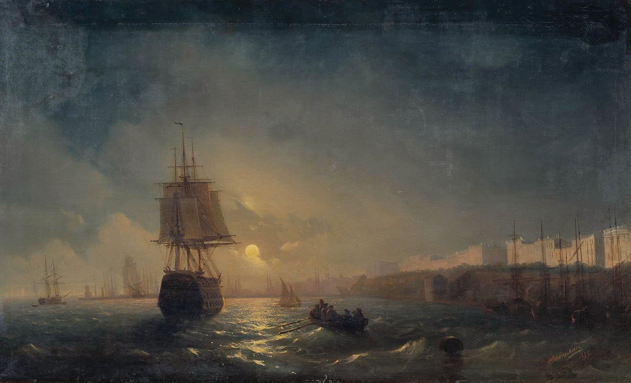 Ruso: "Vista de Odessa en una noche de luna" Vista de Odessa en una noche de luna de Ivan Aivazovsky