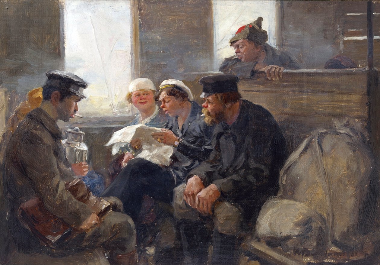 Grupo de bolcheviques en un tren por Vladimirov, Ivan Alexeyevich (1869-1947). Óleo sobre madera de Ivan Alexeyevich Vladimirov
