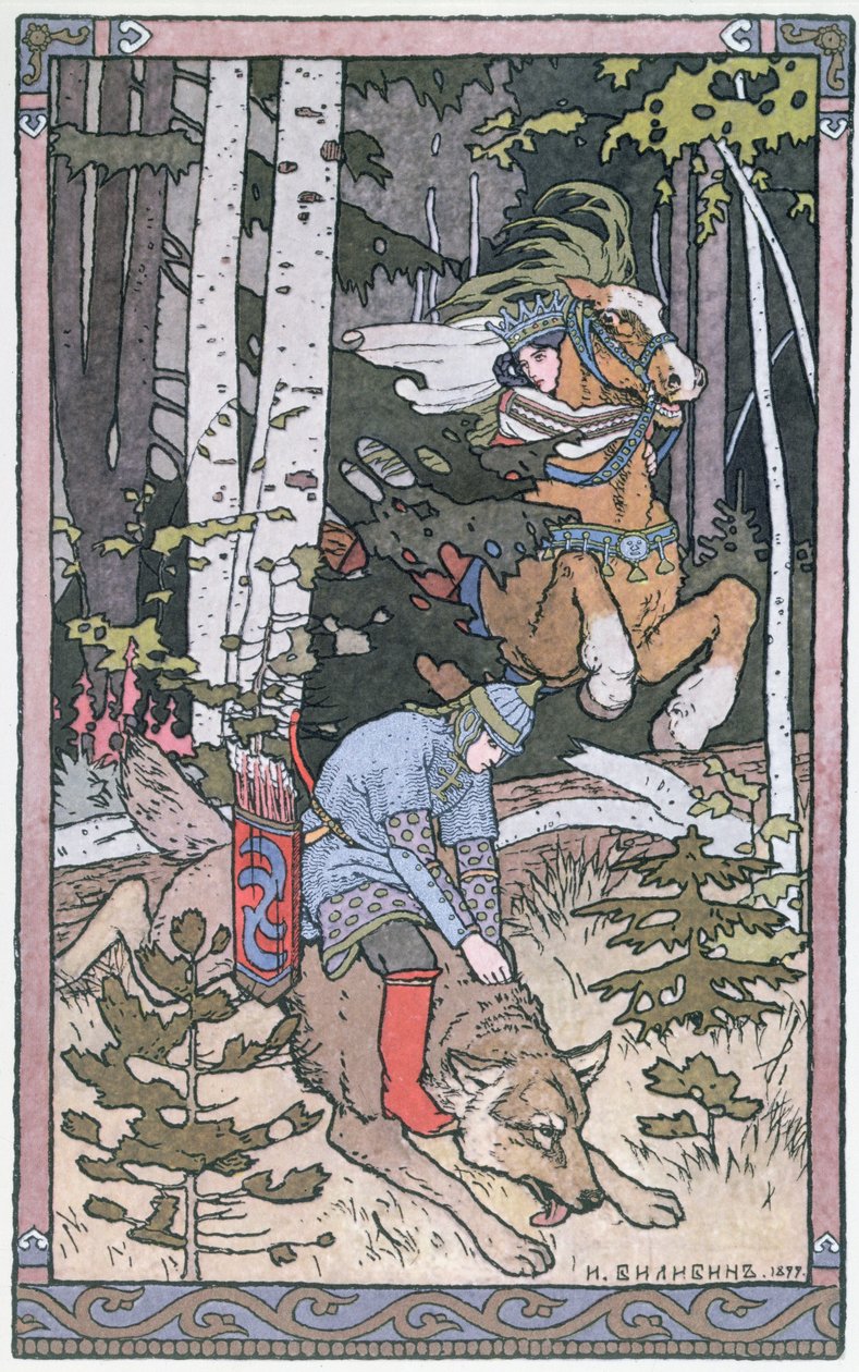 Escena de un cuento de hadas ruso, 1899 de Ivan Yakovlevich Bilibin