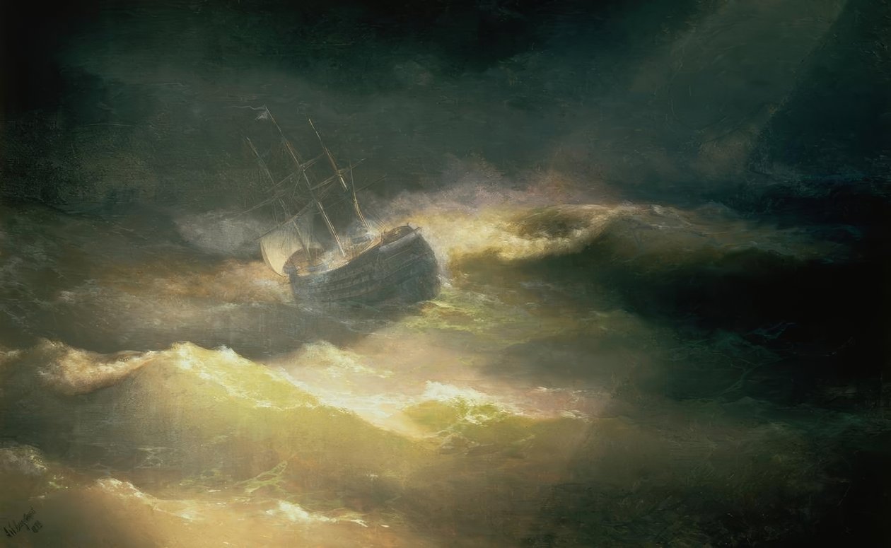 El barco María en la tormenta de Ivan Konstantinovich Aivazovsky