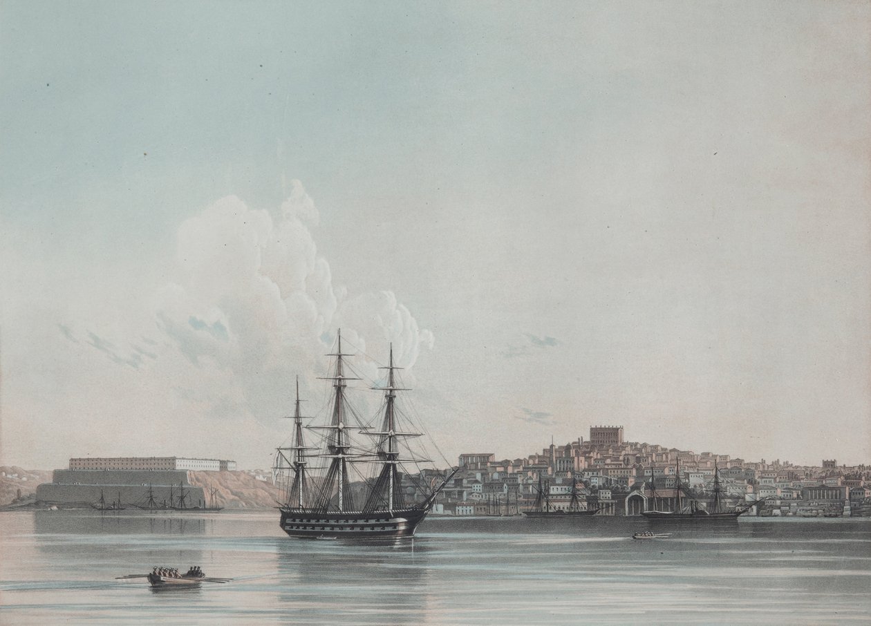 Nuevos cuarteles marinos y puerto interior de Sebastopol, 1850s de Ivan Konstantinovich Aivazovsky