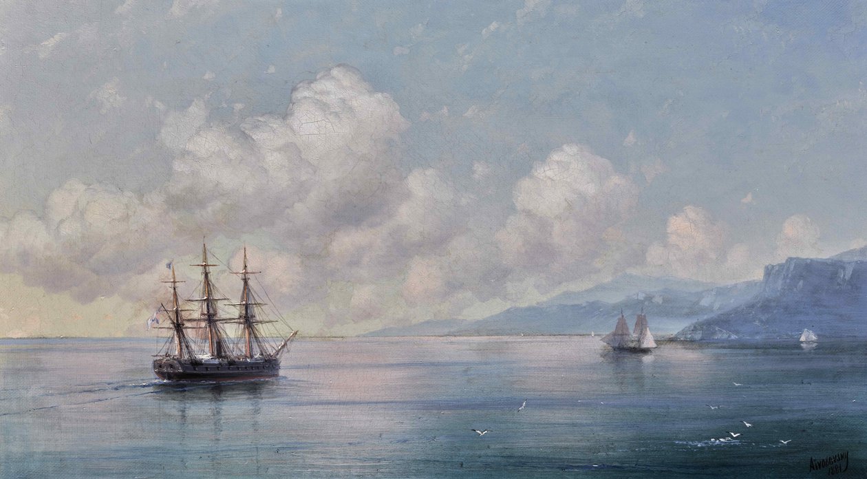 Barco frente a la costa de Crimea de Ivan Konstantinovich Aivazovsky