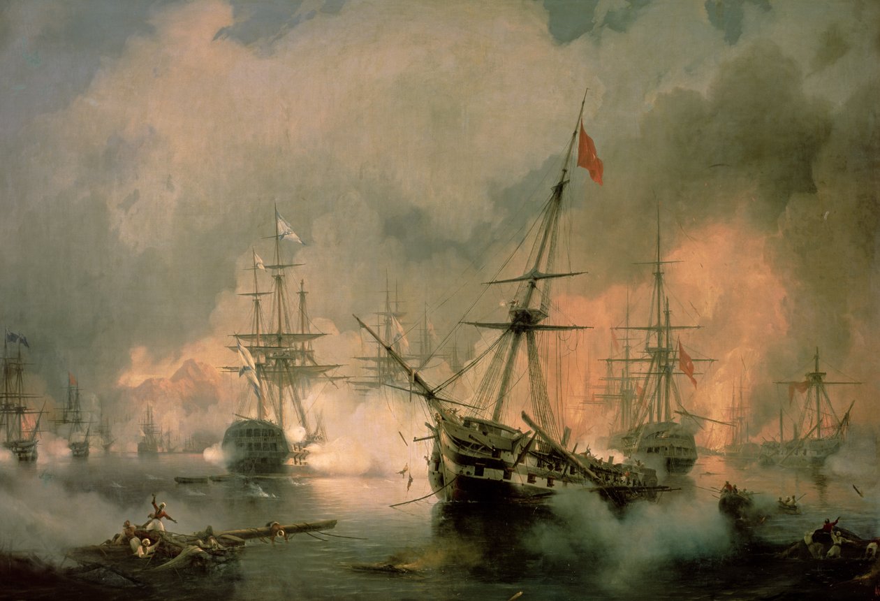 La batalla de Navarino, 20 de octubre de 1827 de Ivan Konstantinovich Aivazovsky