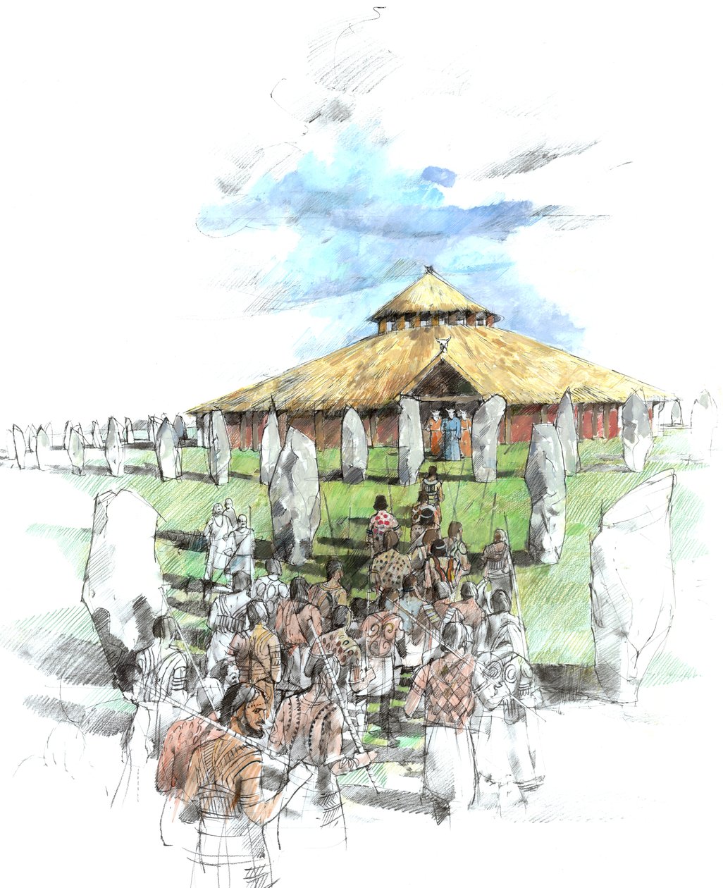 Procesión ceremonial en Avebury de Ivan Lapper