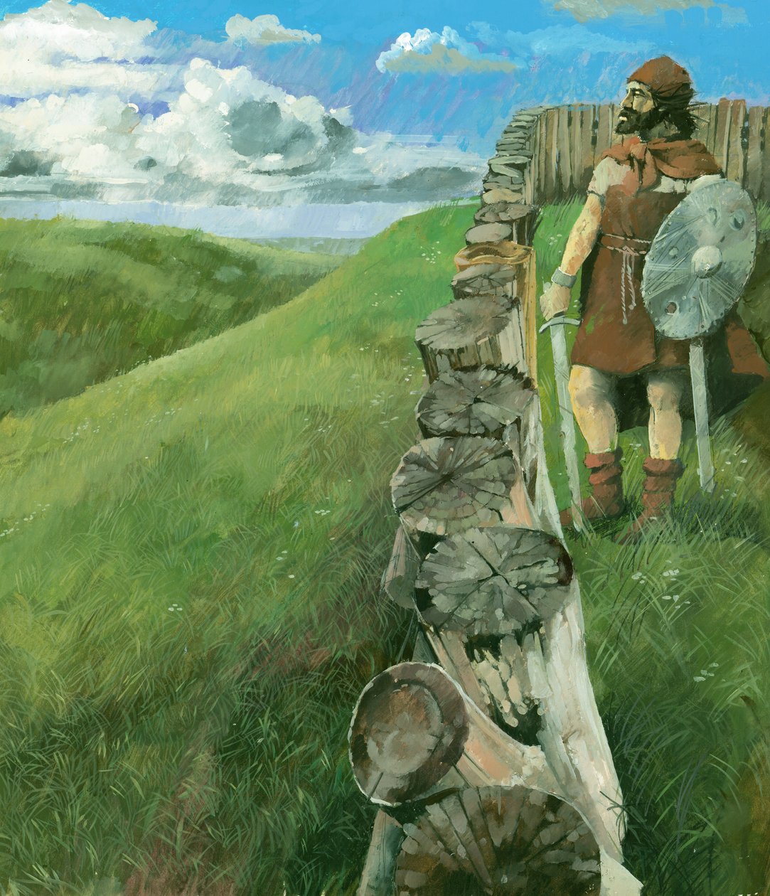 Hombre de la Edad de Hierro en Liddington Castle Hillfort, Swindon, Wiltshire, 1994 de Ivan Lapper