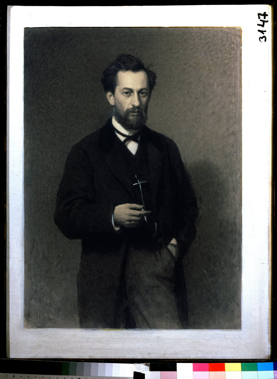 Retrato del artista Mikhail Konstantinovich Klodt baron von Jurgensburg (Michail Clodt, Michael Konstantinow Clodt) (1832-1902) (Retrato del artista M.K.Clodt). Pintura de Ivan Nikolayevich Kramskoi (1837-1887), óleo sobre lienzo de Ivan Nikolaevich Kramskoy