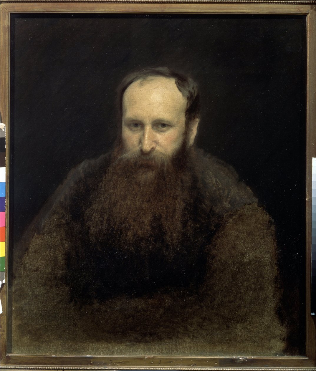 Retrato del artista Vasily Vereshchagin (1842-1904) (Retrato del artista V.Vershchagin). pintura de Ivan Nikolayevich Kramskoi (1837-1887), óleo sobre lienzo de Ivan Nikolaevich Kramskoy