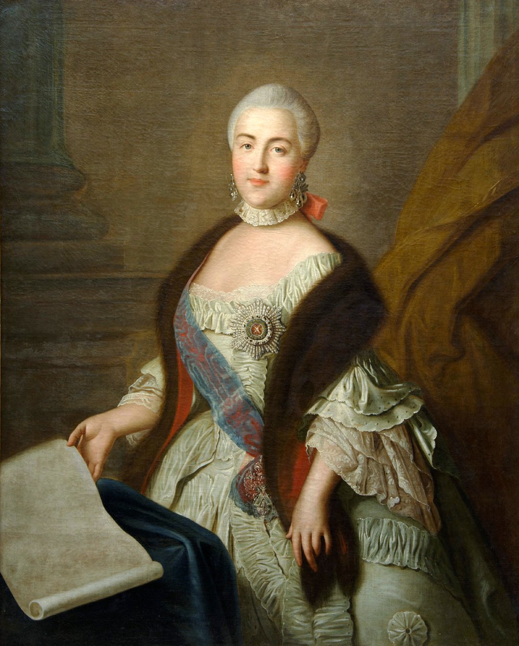 Catalina II como Gran Duquesa Ekaterina Alekseyevna de Ivan Petrovich Argunov
