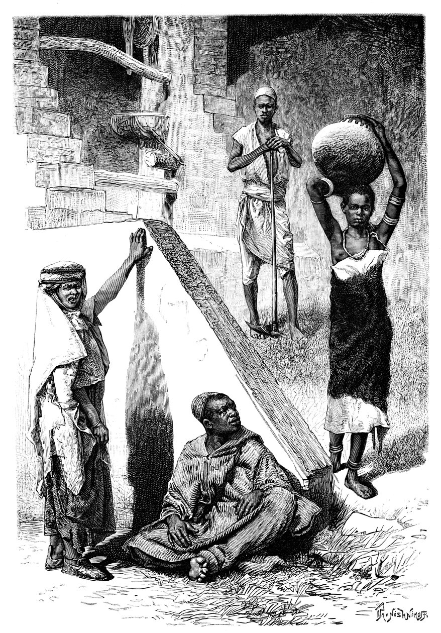 Árabes sudaneses y una esclava Shilluk, Sudán de Ivan Pranishnikoff