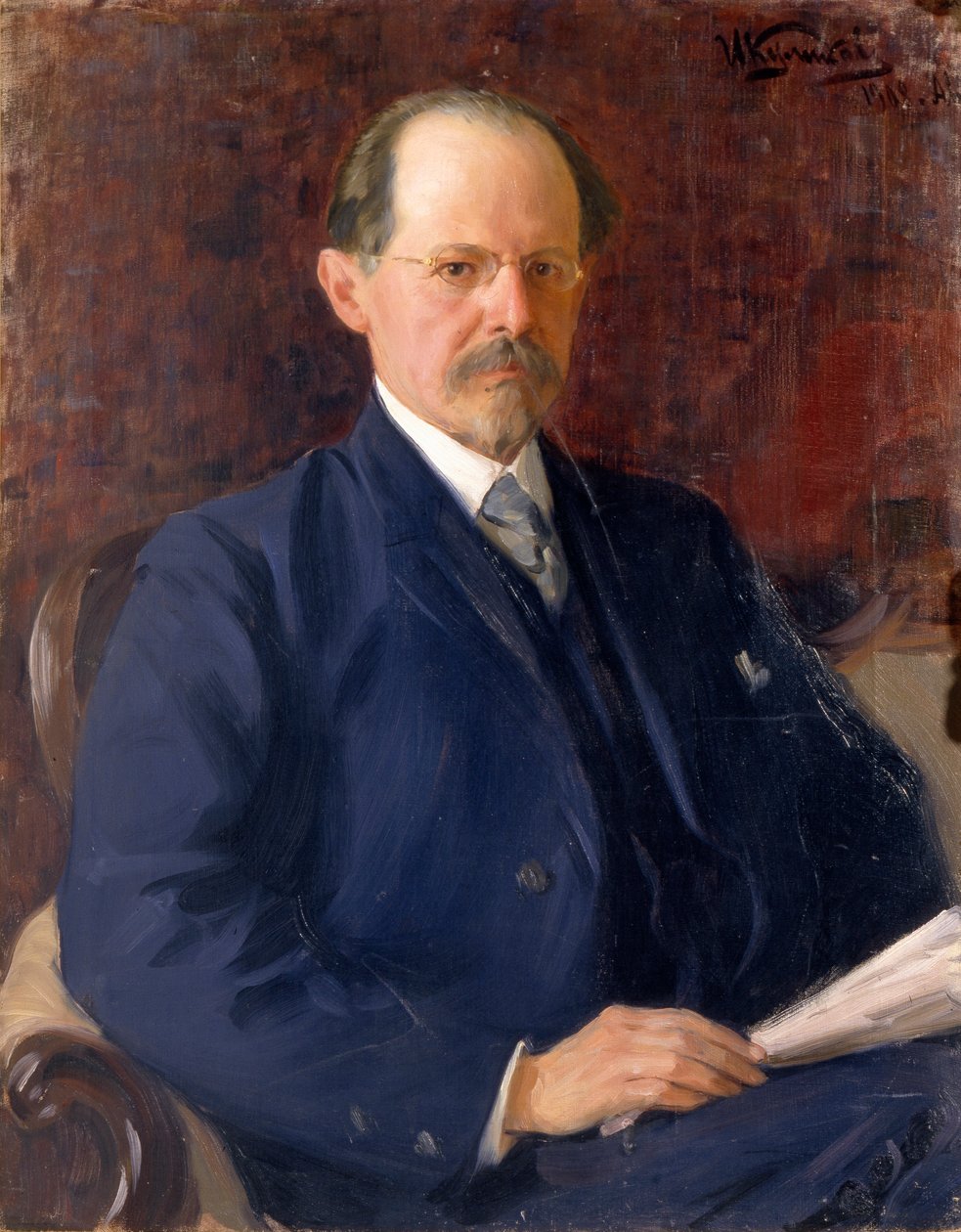 Retrato de Sergey Ivanovich Senkov, 1908 de Ivan Semyonovich Kulikov
