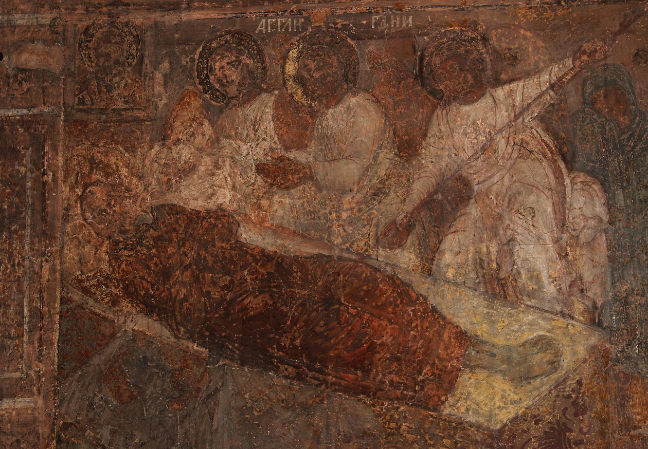 Fresco en la Catedral de Nuestra Señora del Signo, Novgorod, principios del siglo XVIII de Ivan Yakovlevich Bakhmatov
