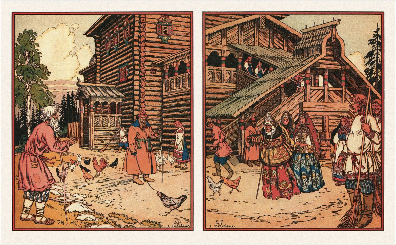 Ilustración para El Cuento del Pescador y el Pez, 1933 de Ivan Yakovlevich Bilibin
