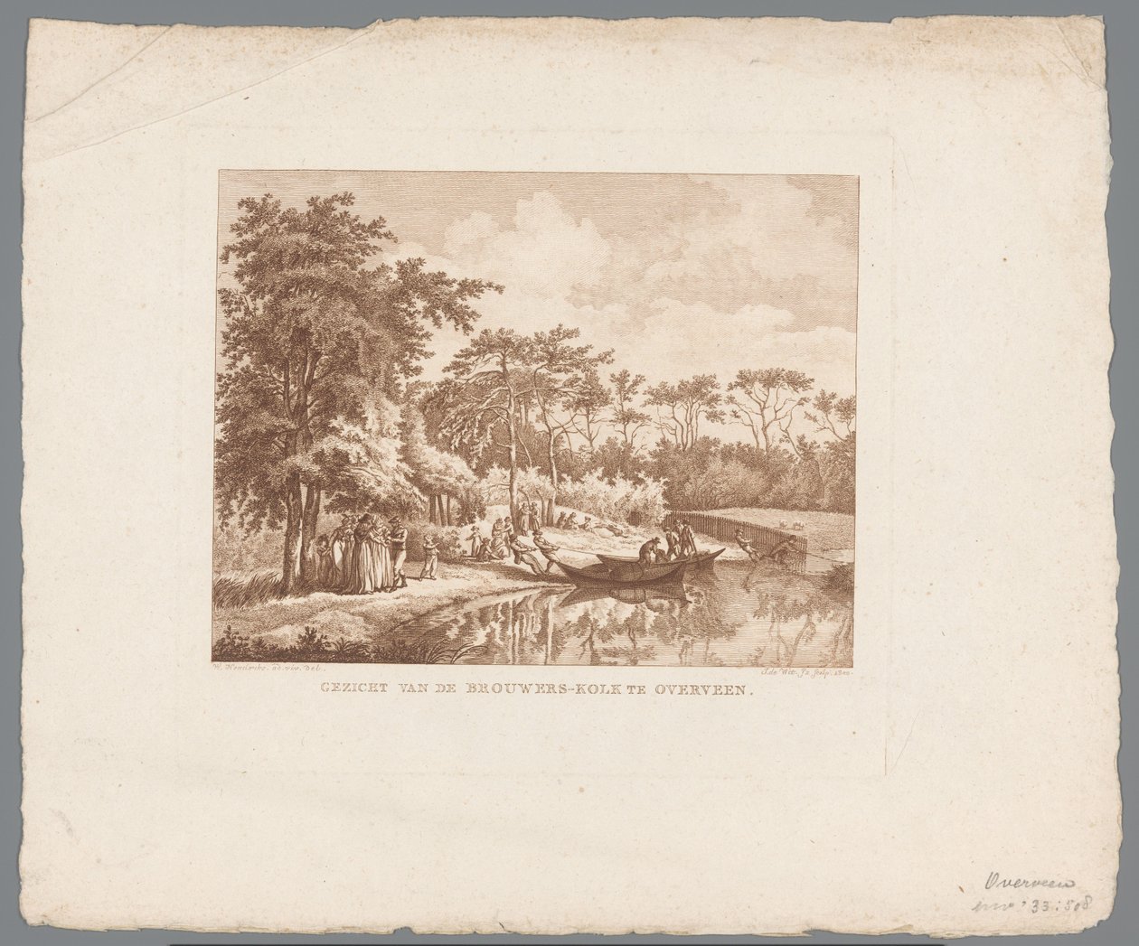 Empresa a orillas del Brouwerskolk en Overveen Rostro de Brouwers-Kolk en Overveen (título sobre el objeto) de Izaak Jansz. de Wit