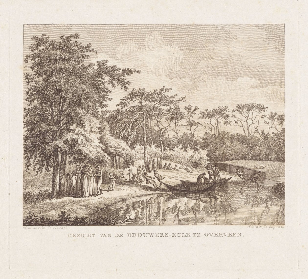Empresa a orillas del lago Brouwerskolk en Overveen Rostro de Brouwers-Kolk en Overveen (título sobre el objeto) de Izaak Jansz. de Wit